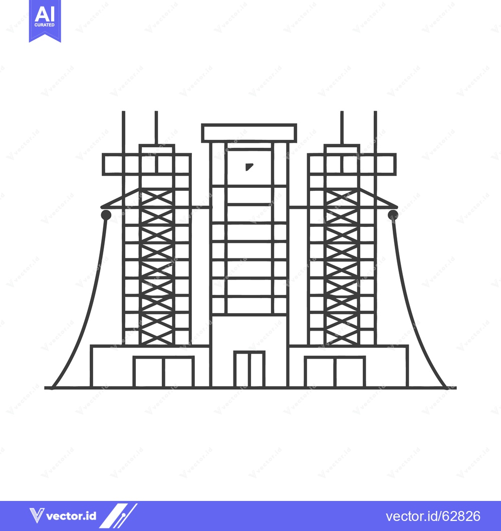Premium Vector of A vector line drawing of a modern architectural complex