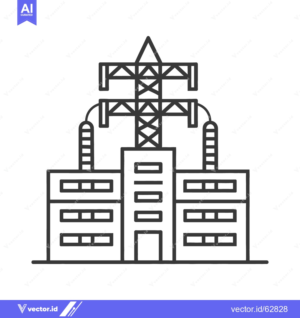 Premium Vector of An illustration of a power plant generating electrical energy