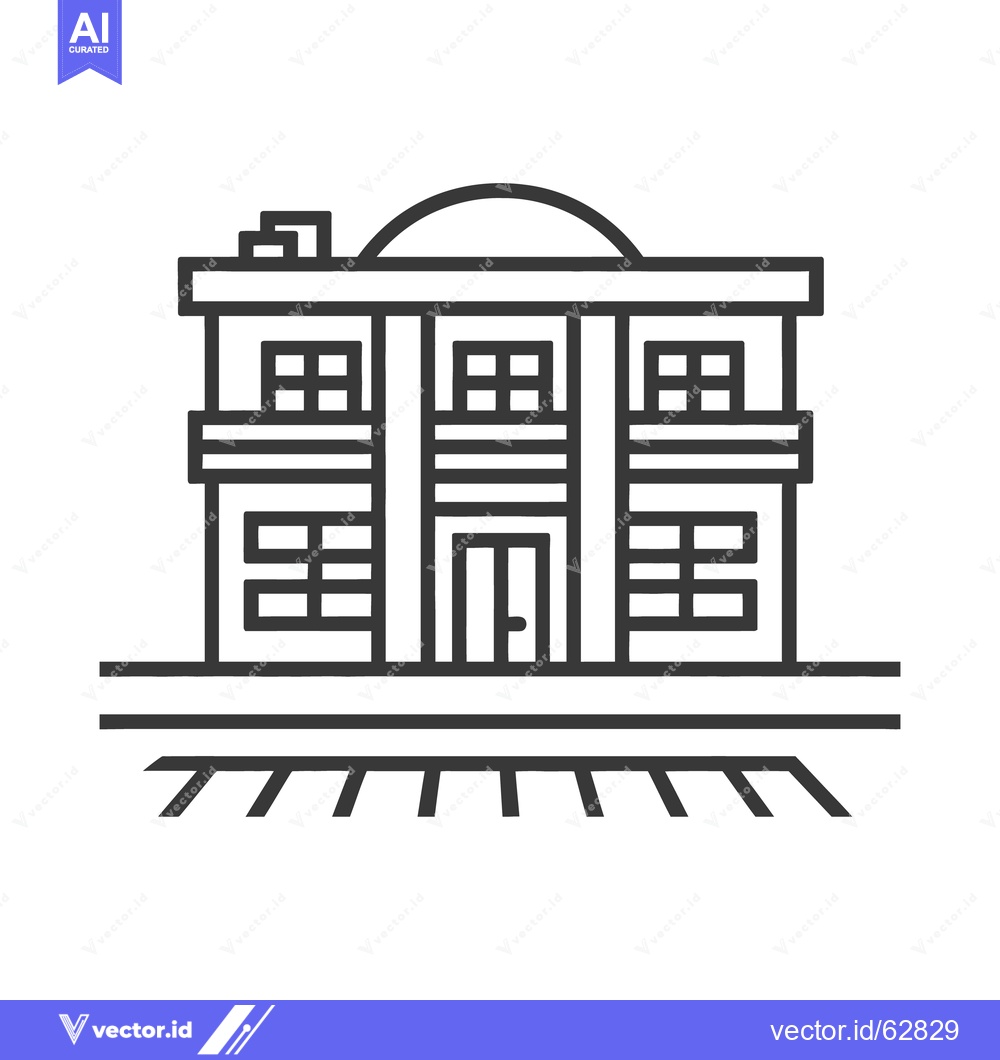 Premium Vector dari A simple vector illustration of a large two story building structure