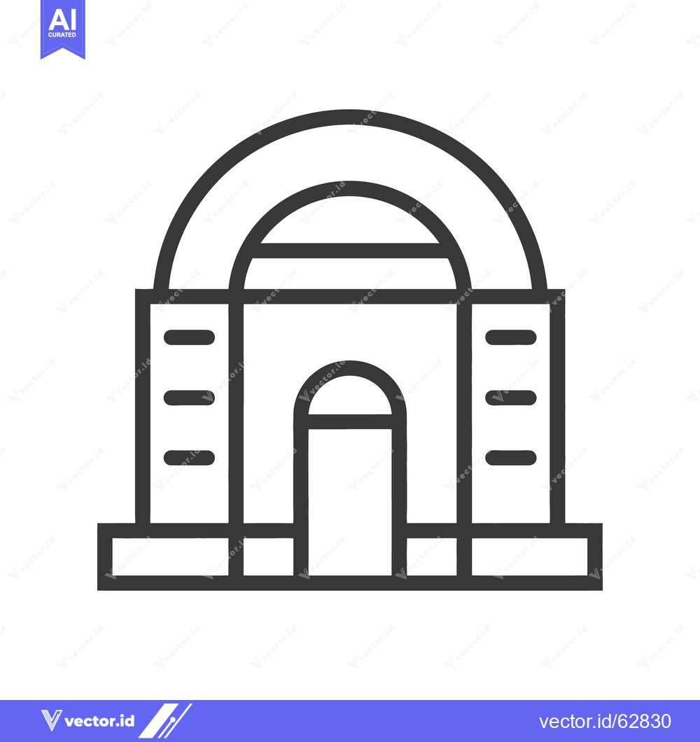 Premium Vector dari Simple Illustration Depicting a Building with an Arch Structure