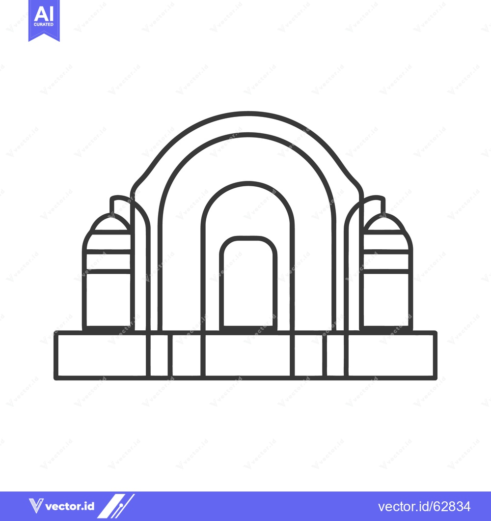 Premium Vector of A simple black and white architectural structure with arches and pilla