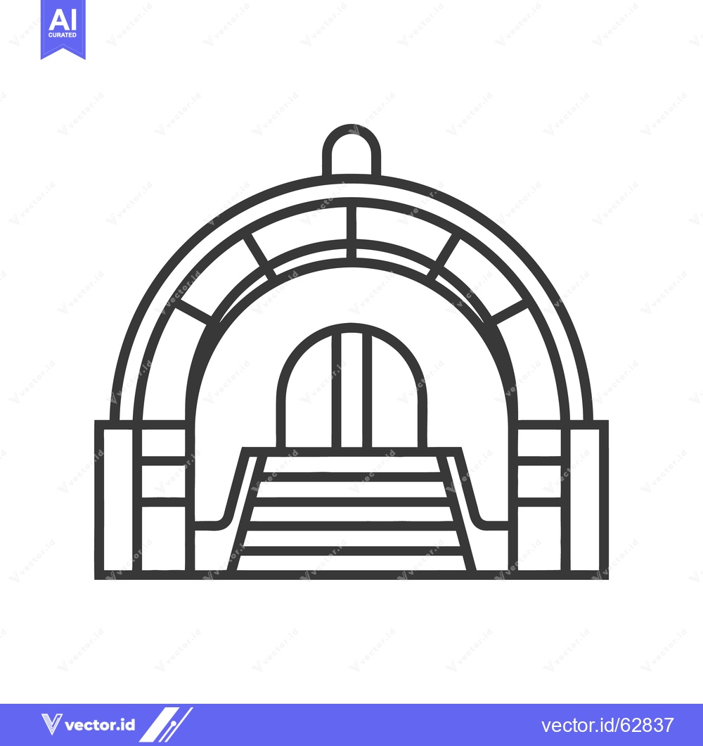 Premium Vector dari An illustration depicting the stylized exterior of a grand building