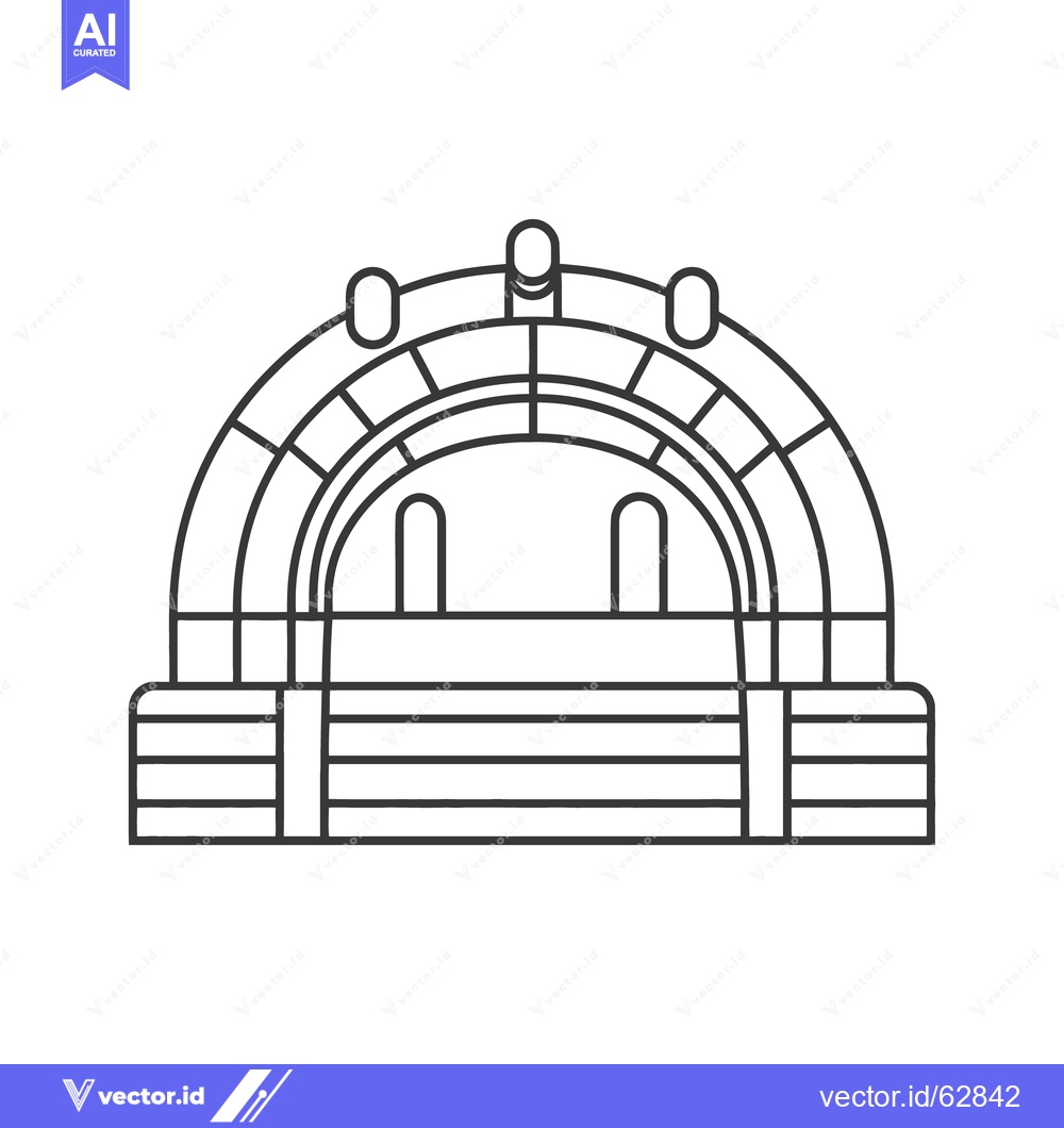 Premium Vector dari Simplified drawing of an arched structure possibly a playground featur