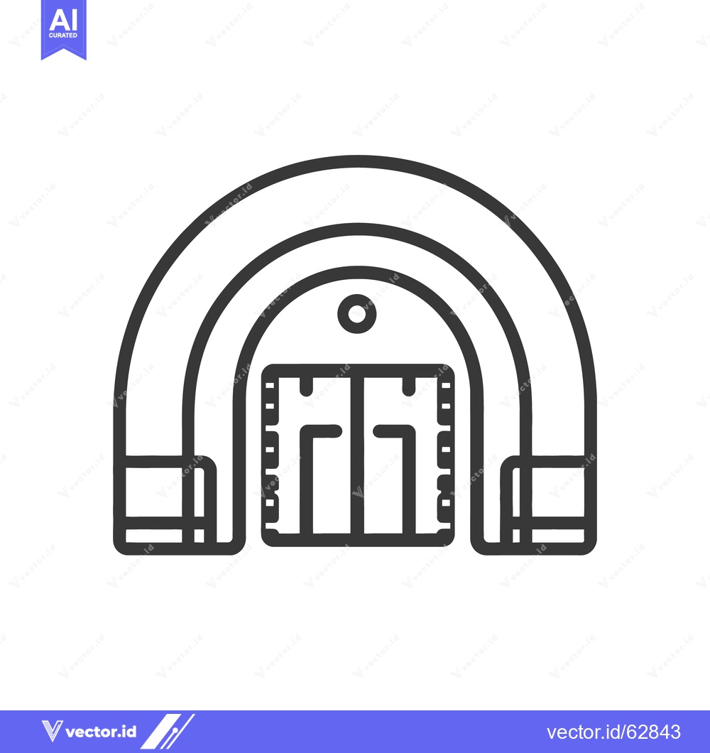 Premium Vector of A simplified linear illustration of a large archway entrance