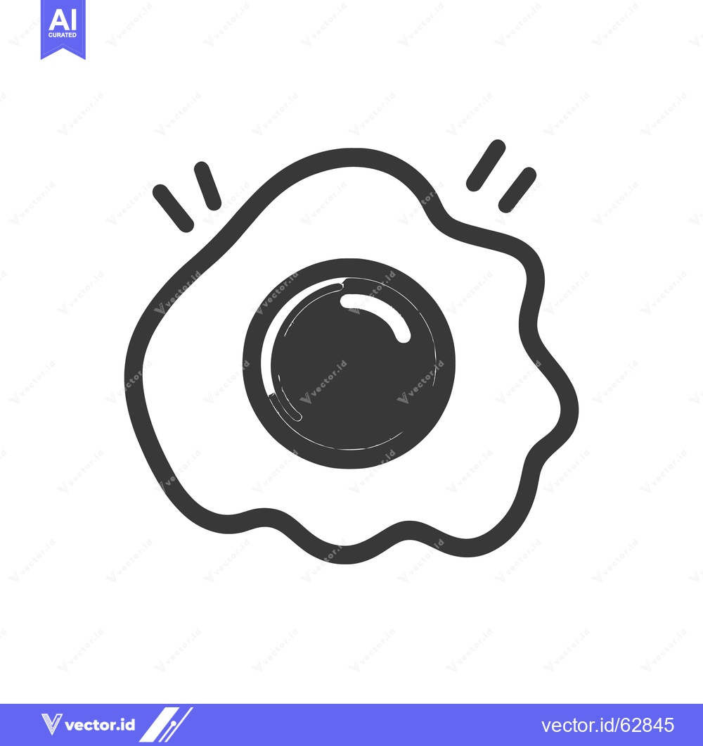 Premium Vector dari Simple line art graphic illustration depicting a fried egg
