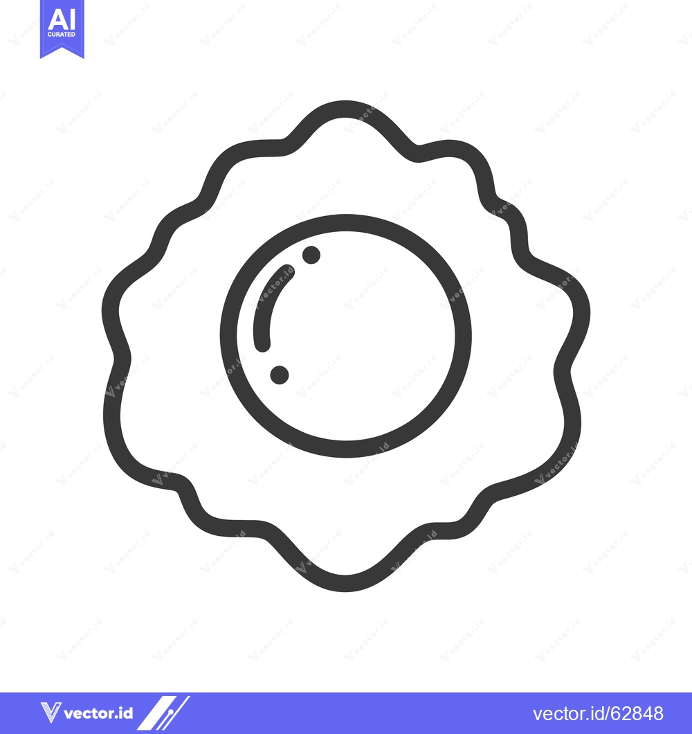 Premium Vector of Simple monochrome illustration of a sunny side up fried egg