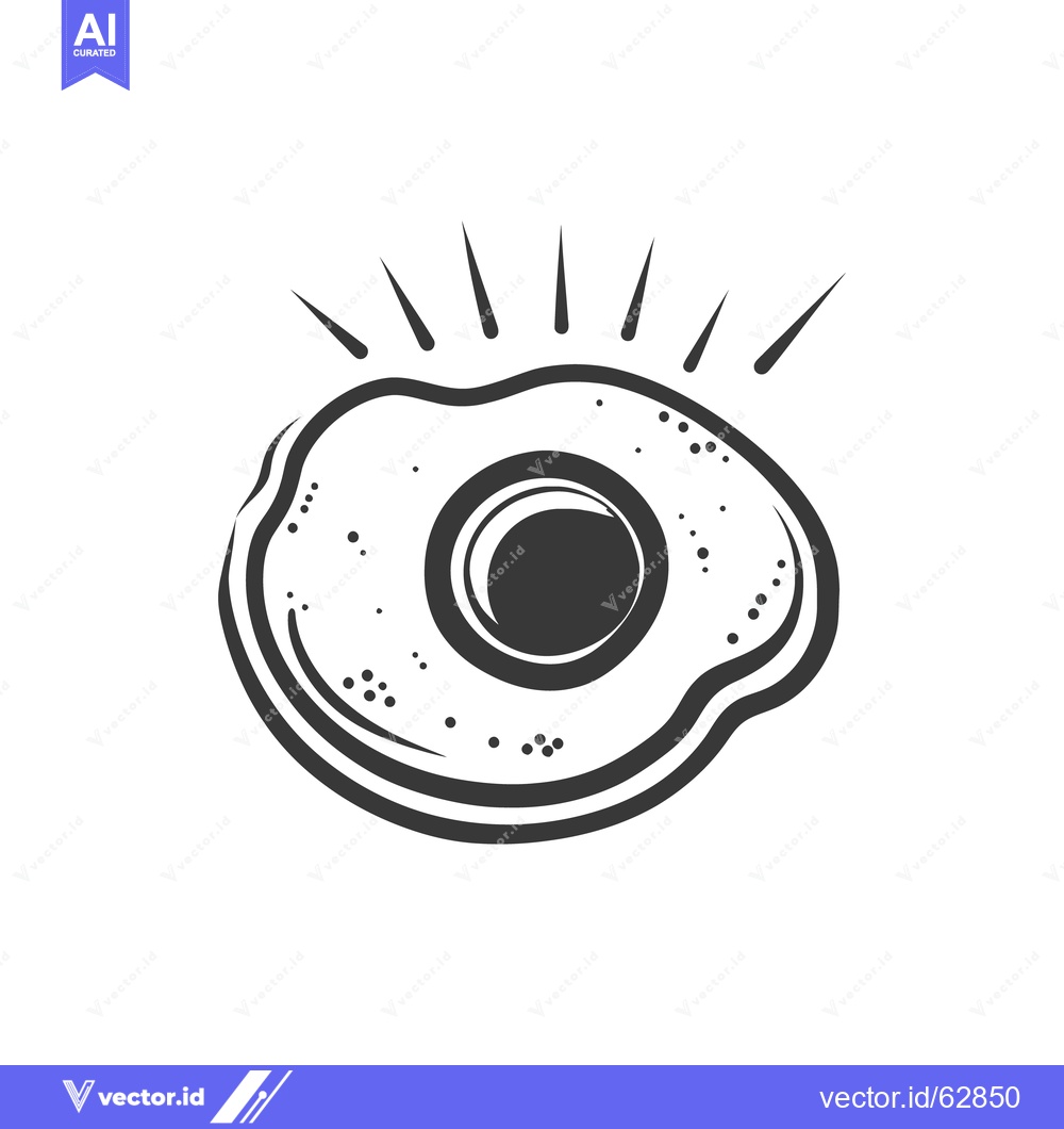 Premium Vector dari A simple illustration of a single fried egg over a white background