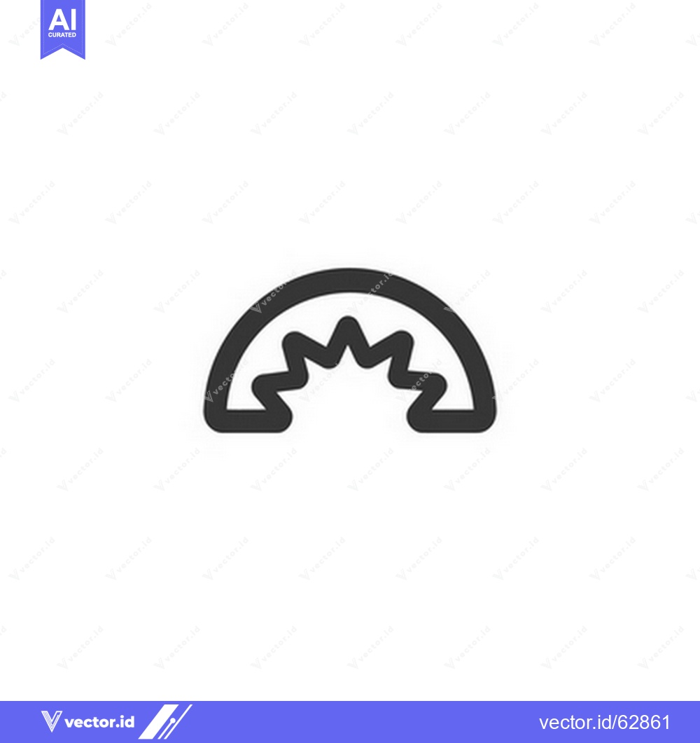 Premium Vector of A stylized arc shape with zigzags on its lower edge