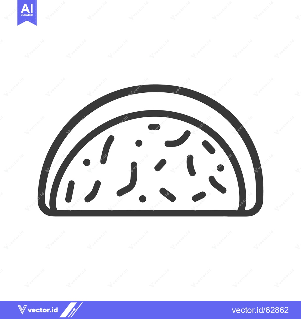 Premium Vector of An illustrated graphic shows a filled pastry in semicircle shape