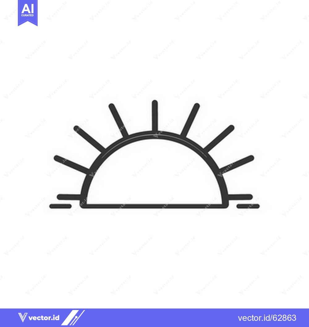 Premium Vector dari Simple graphic illustration of a rising sun in the sky