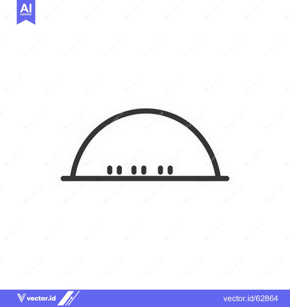 Premium Vector dari A minimalistic icon representing an arched shape with small dots