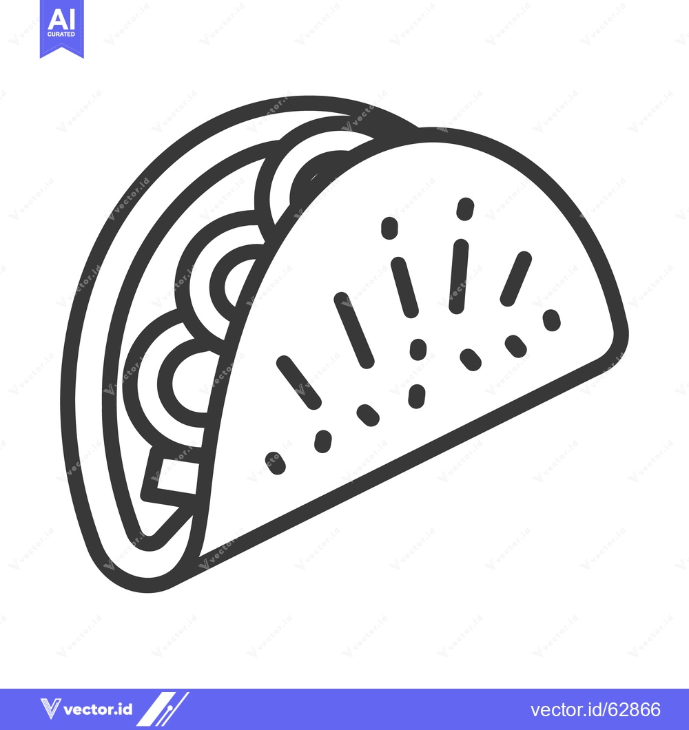 Premium Vector dari A monochrome illustration depicting a delicious looking taco
