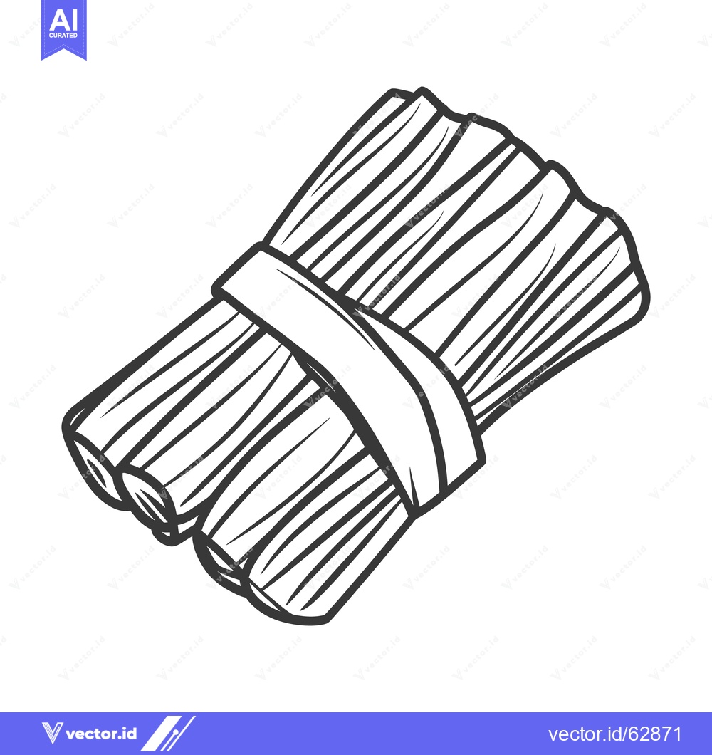 Premium Vector dari A detailed depiction of a bundle of thin wooden rods