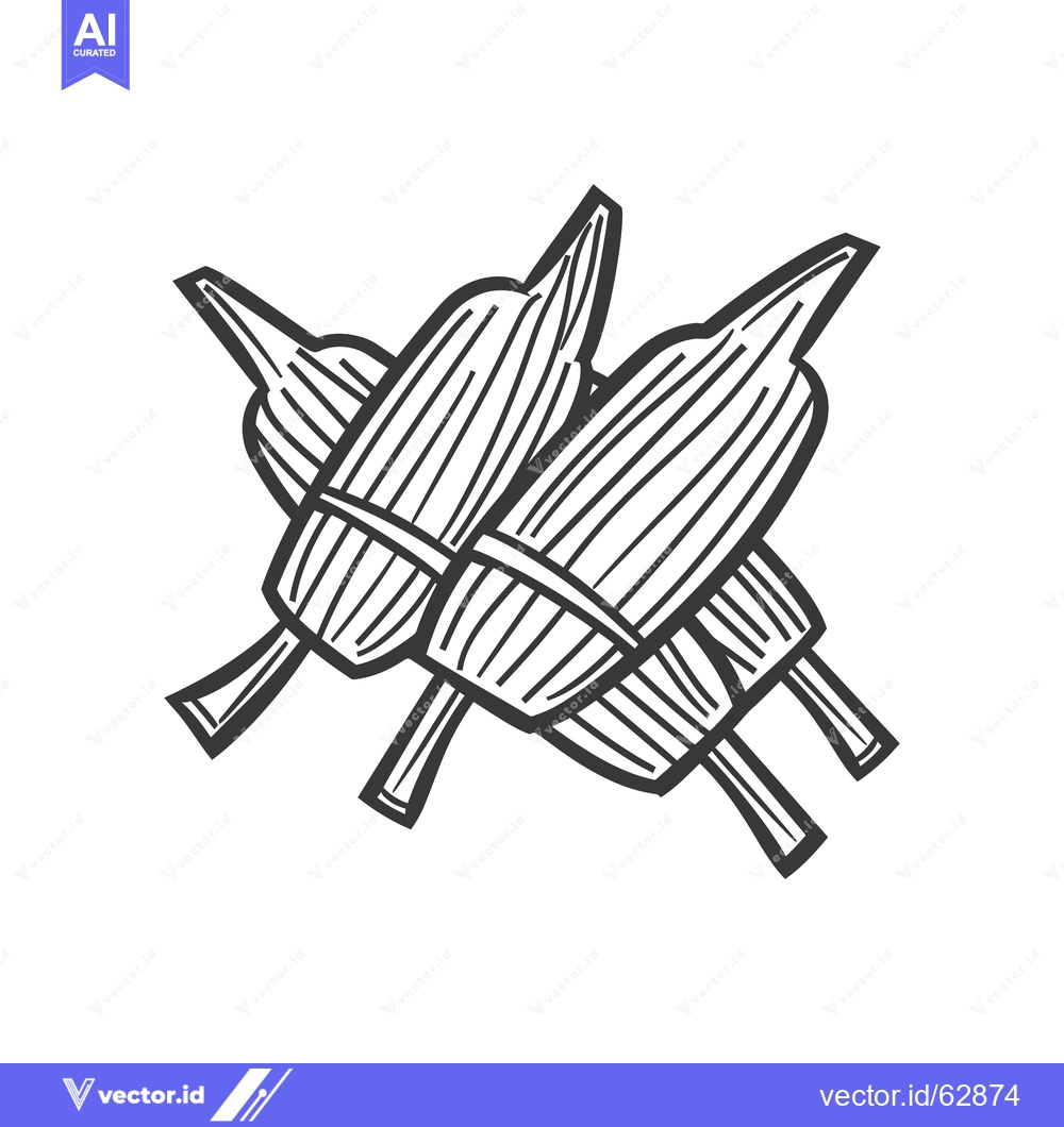 Premium Vector dari Three stylized objects possibly resembling bundles of some plant