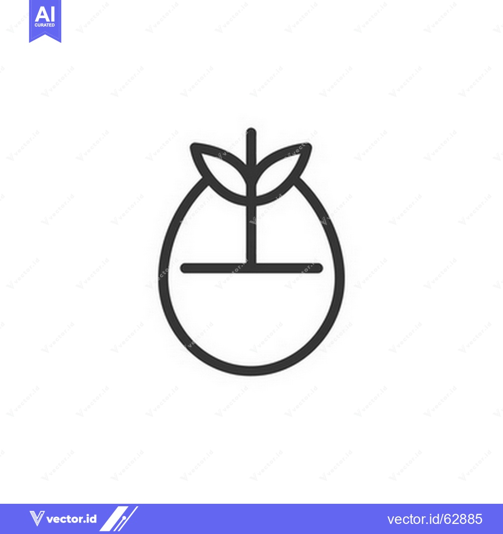 Premium Vector dari A simple minimalistic black line drawing of a stylized fruit
