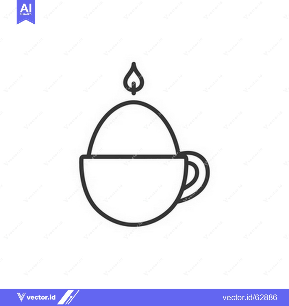 Premium Vector dari A simplistic drawing of a cup with a candle on top
