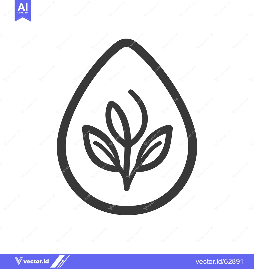 Premium Vector dari A stylized illustration representing plants inside a water droplet