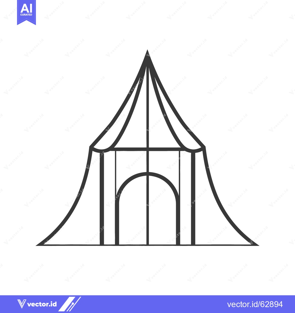 Premium Vector of A detailed illustration of a stylized circus tent structure