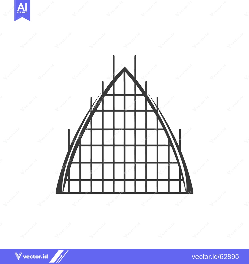 Premium Vector dari A monochrome geometric structure with a grid and arched design