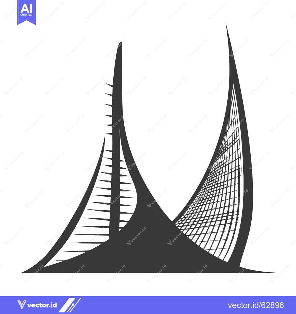 Premium Vector dari An abstract architectural illustration showcasing a modern structure d