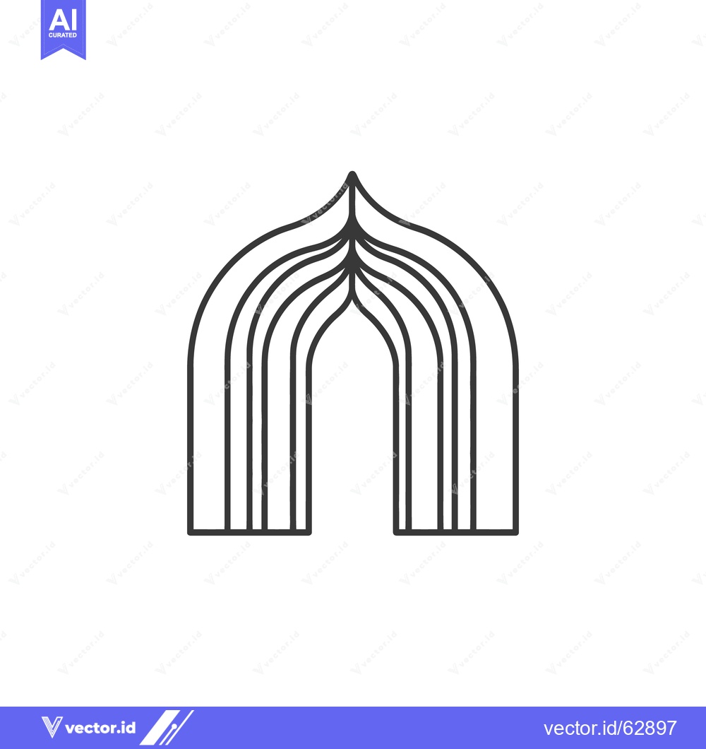 Premium Vector dari Minimalist illustration of arched architectural structure in monochrom