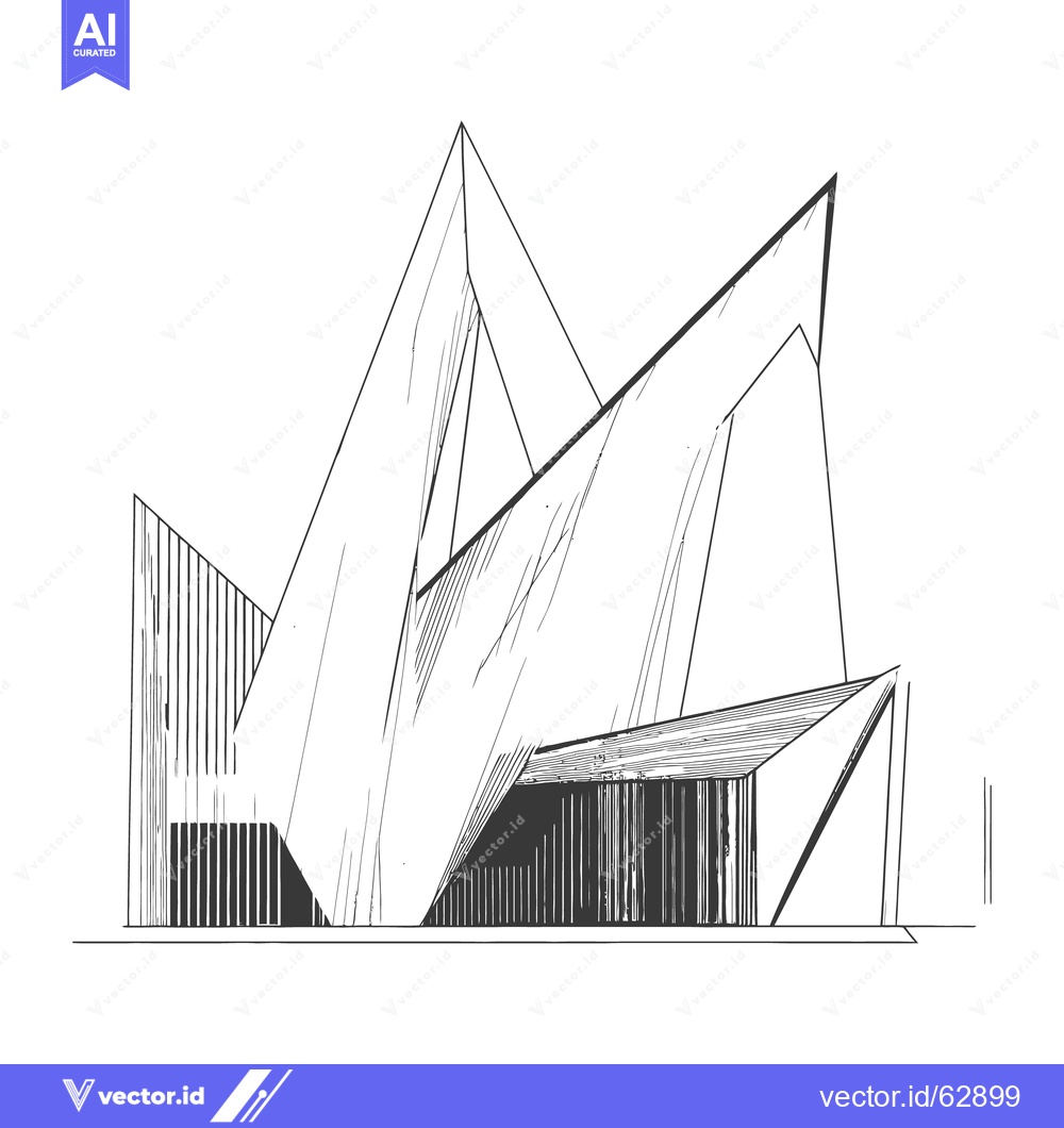 Premium Vector dari An abstract sketch depicting a modern geometric architectural design