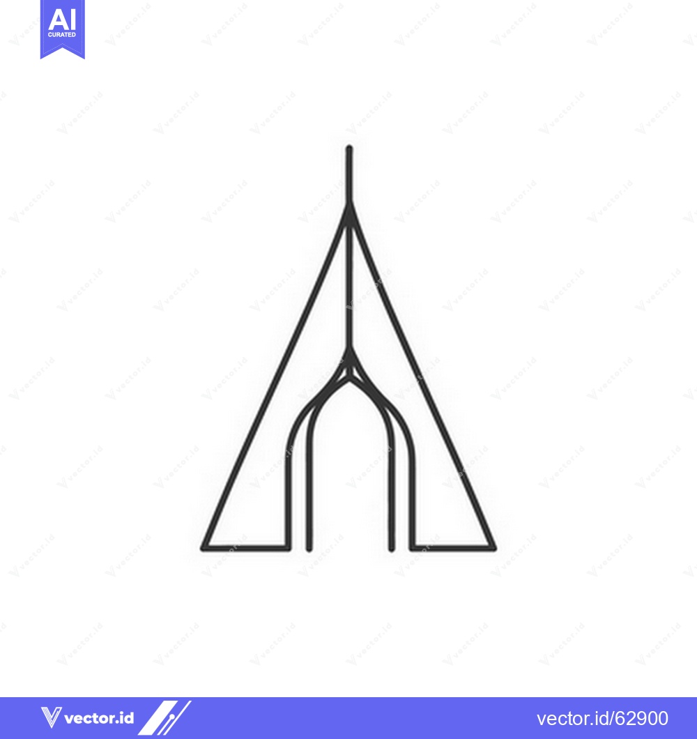 Premium Vector of The simple minimalist black and white geometric design of a tent