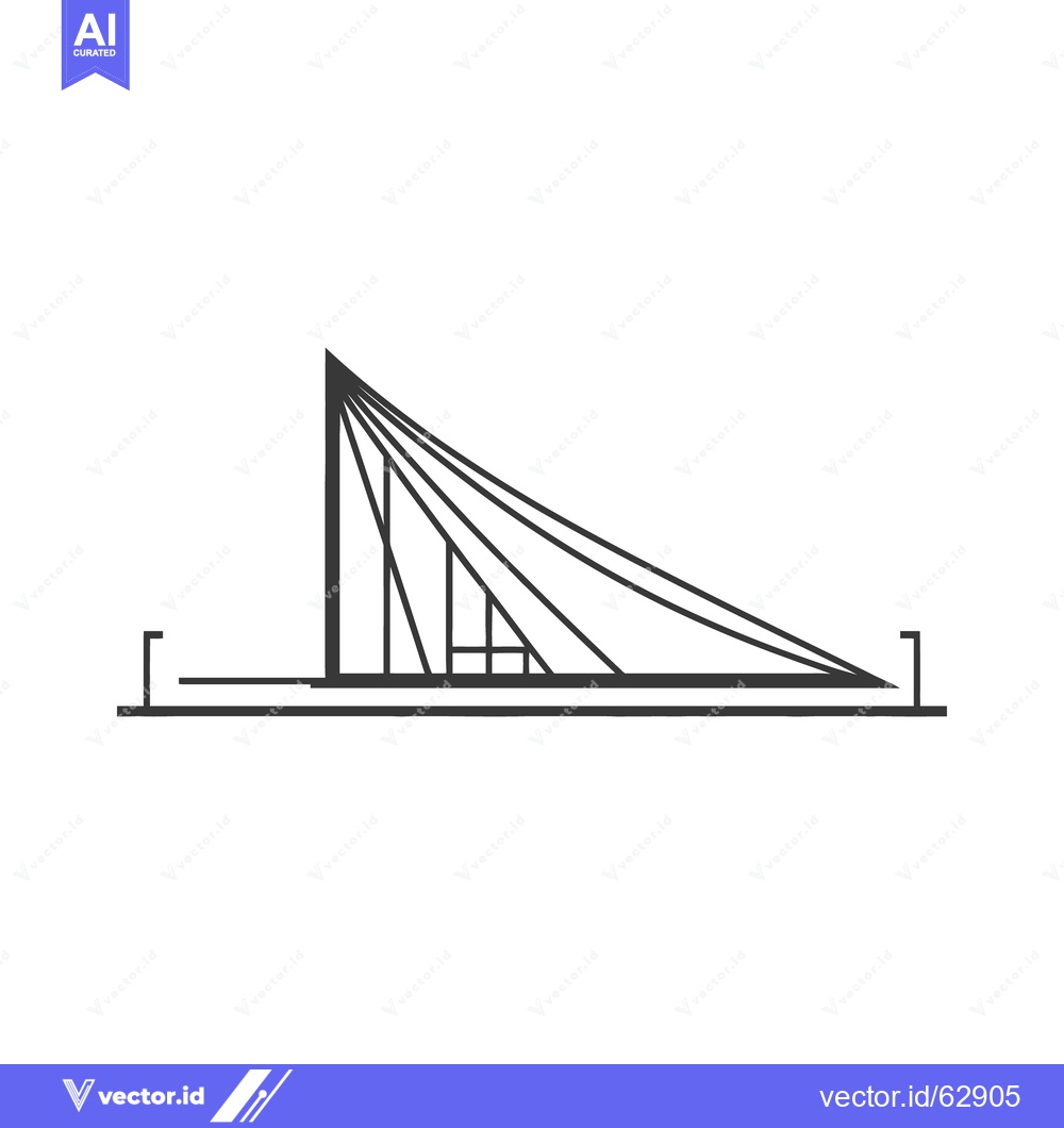Premium Vector of An abstract outline depiction of a modern cable stayed bridge