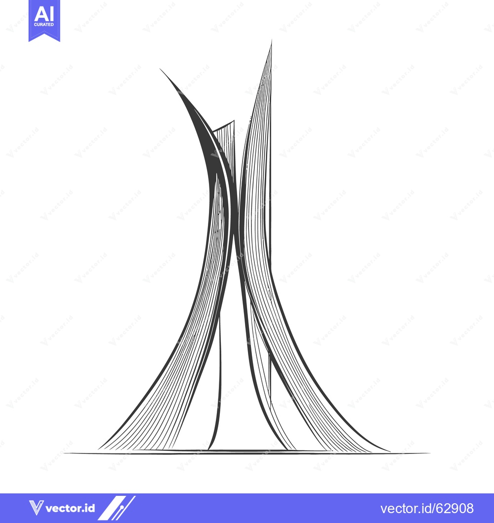 Premium Vector dari A modern abstract artistic rendering of converging curved structures