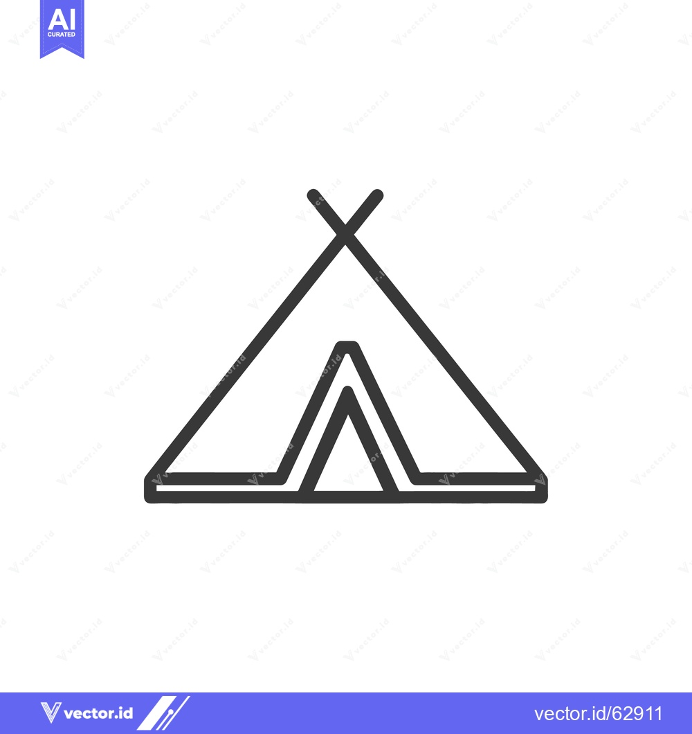 Premium Vector dari A simple outlined illustration showing a camping tent design