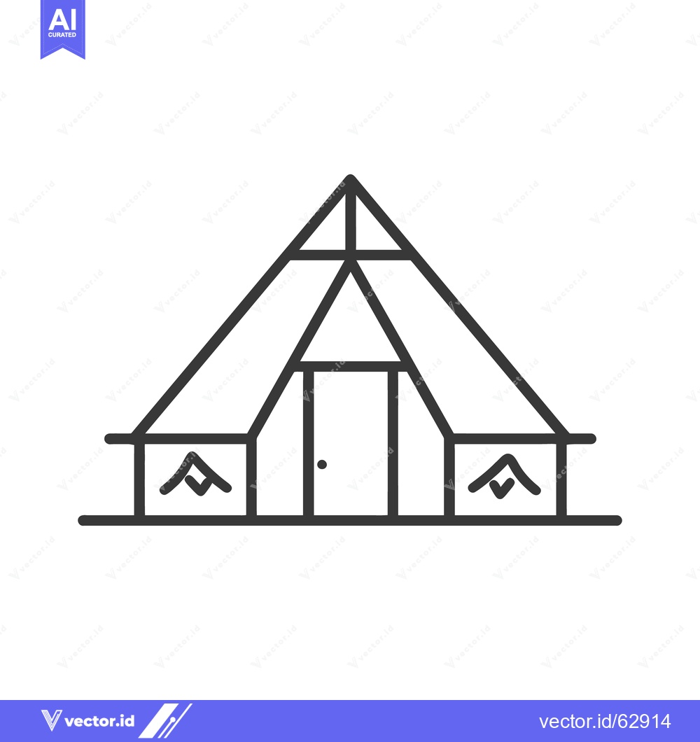 Premium Vector dari Simple graphic illustration showing a camping tent structure in outlin