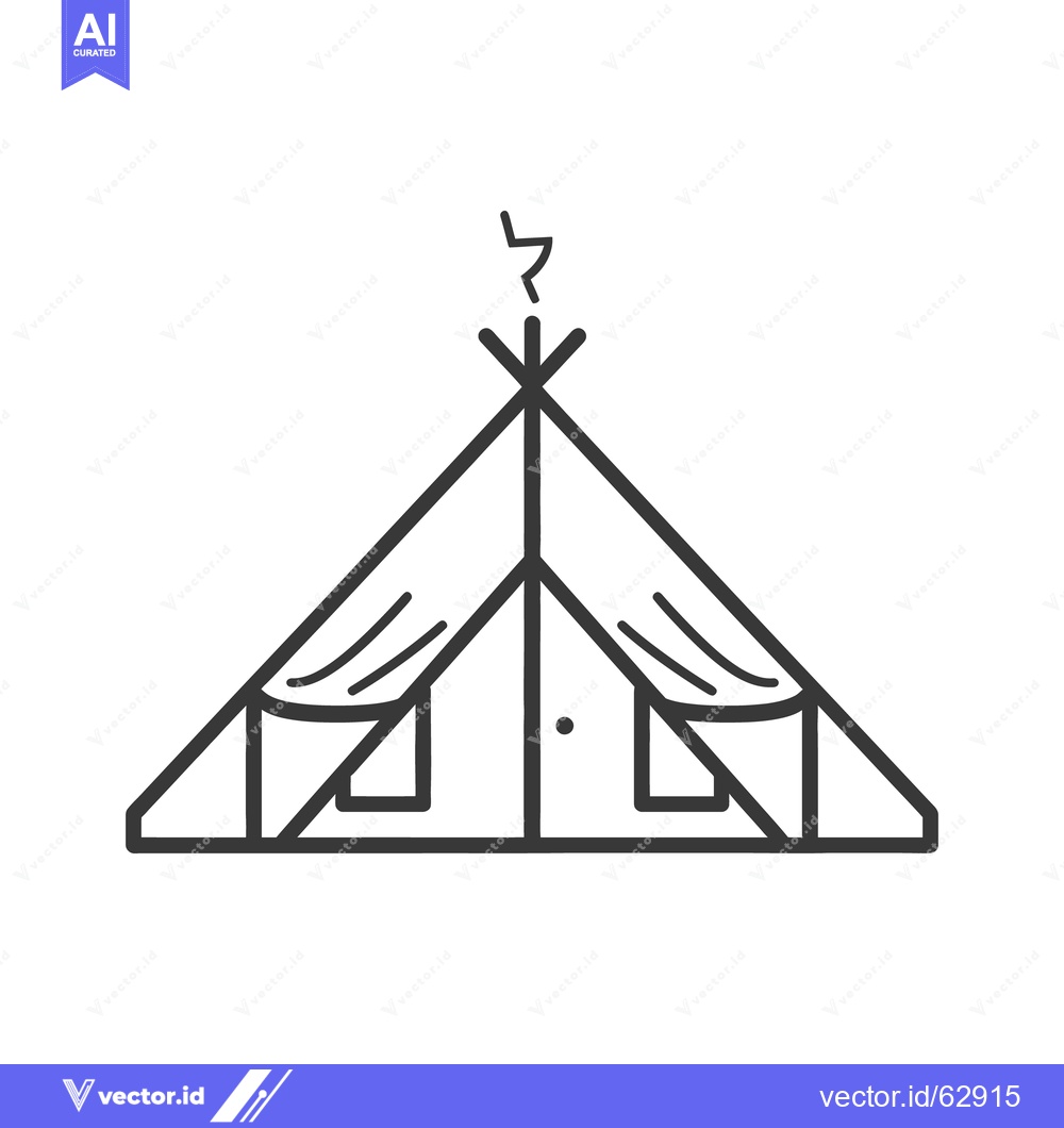 Premium Vector dari A Simple Linear Illustration of a Camping Tent Structure