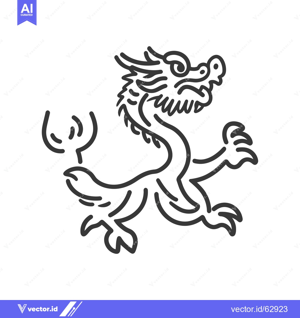 Premium Vector dari Line Art Illustration of a Chinese Dragon