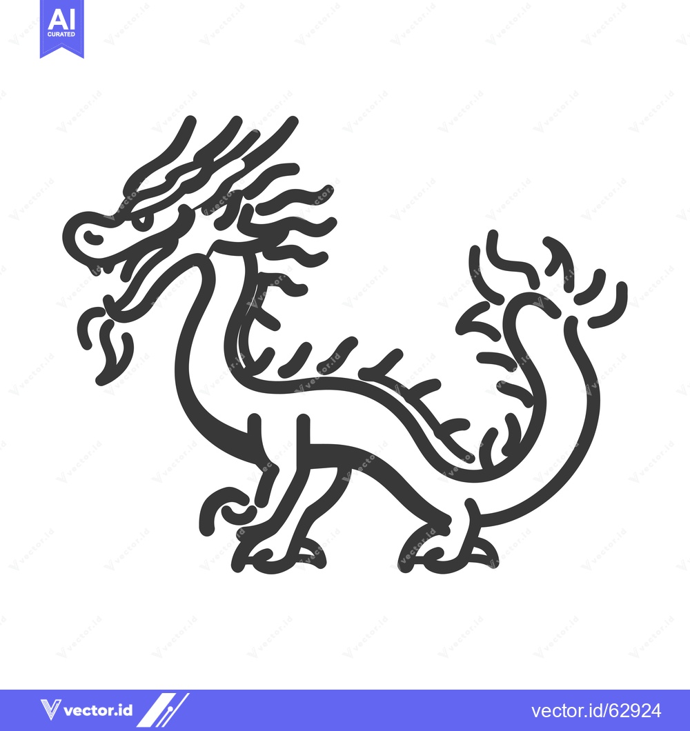 Premium Vector dari Hand-Drawn Black and White Illustration of a Chinese Dragon