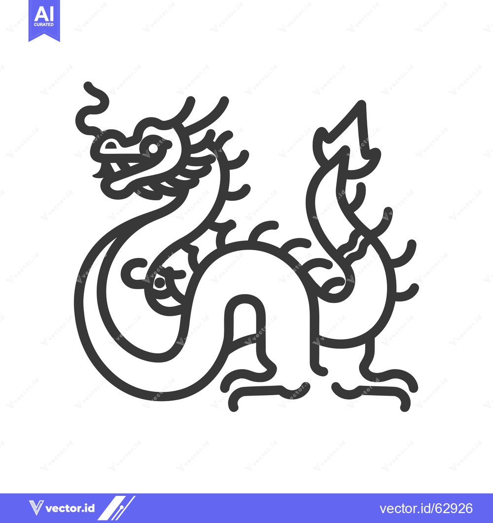 Premium Vector dari Line Art Illustration of a Chinese Dragon