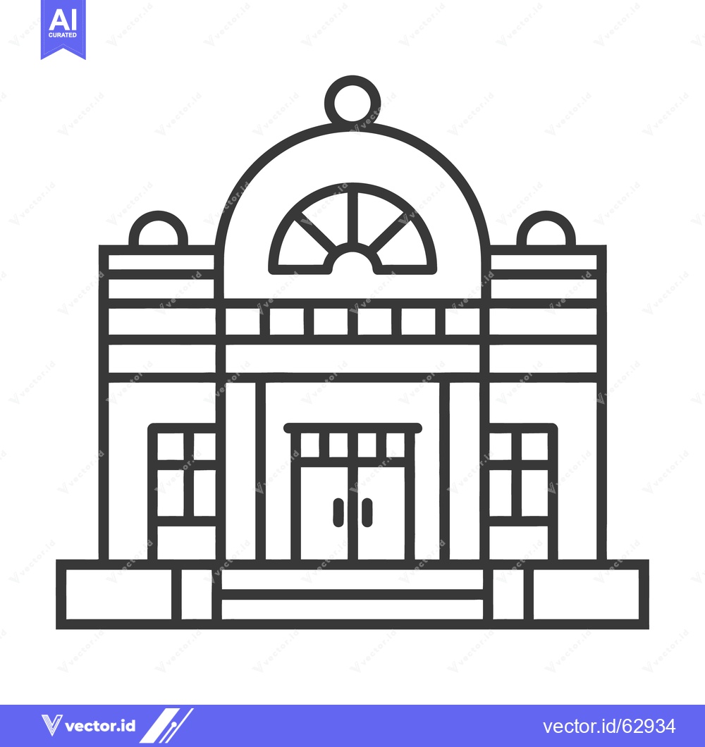 Premium Vector of Detailed line drawing of a symmetrical building structure illustration