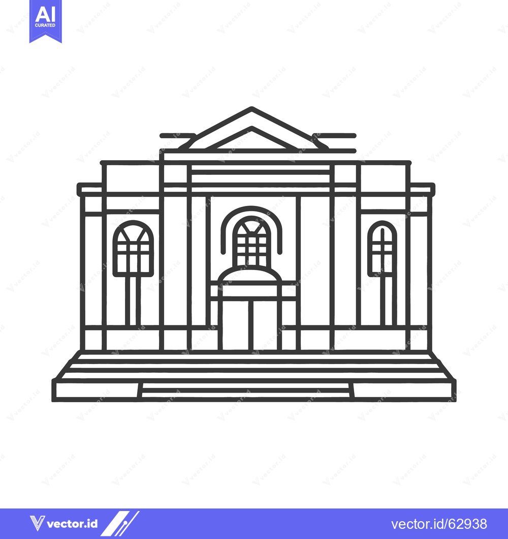 Premium Vector dari Simple illustrated line drawing depicting a grand governmental buildin