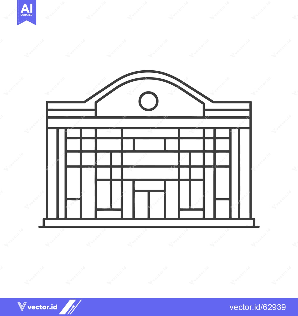 Premium Vector dari A simplified architectural illustration of a building facade design