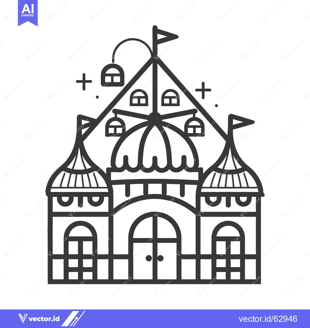 Premium Vector dari Simple black and white illustration of a carnival structure
