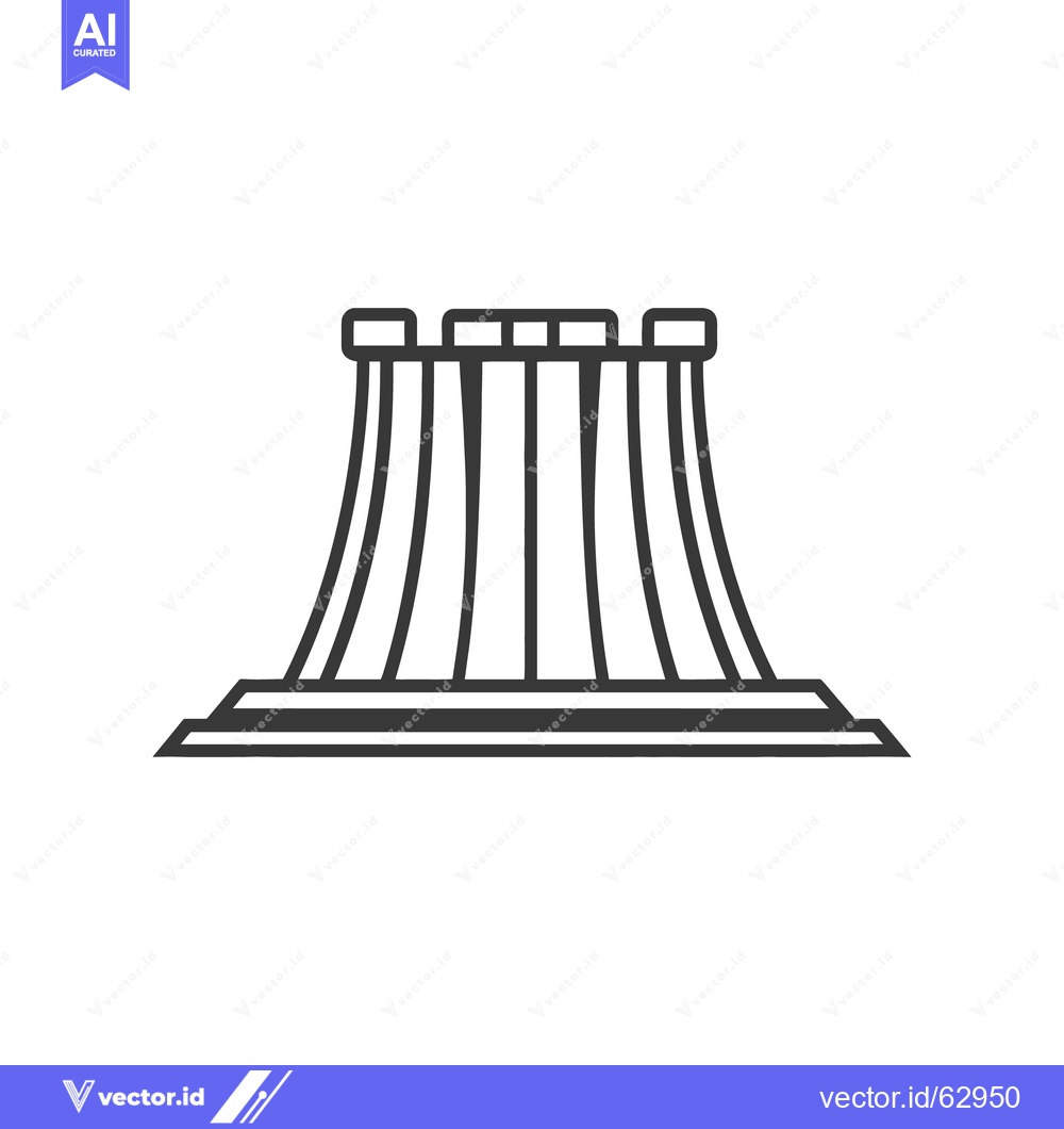 Premium Vector dari An industrial style depiction of a cooling tower structure