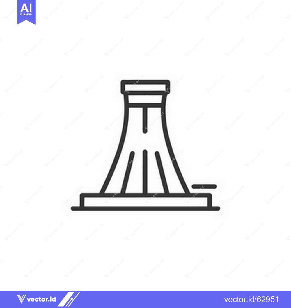Premium Vector dari A stylized illustration depicting a tower with lines and a base