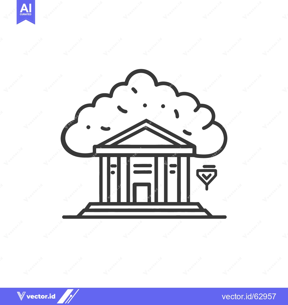 Premium Vector dari An illustration of a government building with cloud integration