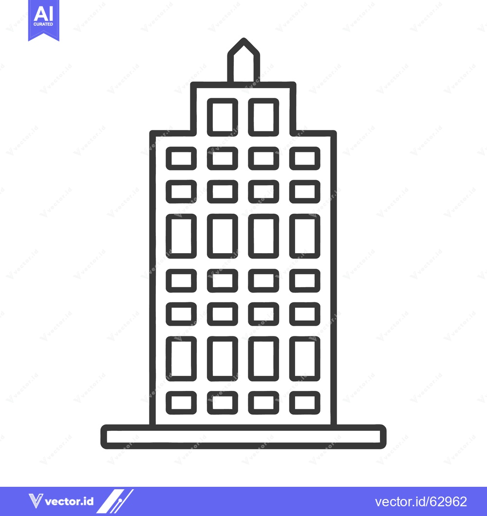Premium Vector dari A tall office building composed of many rectangular windows is depicte