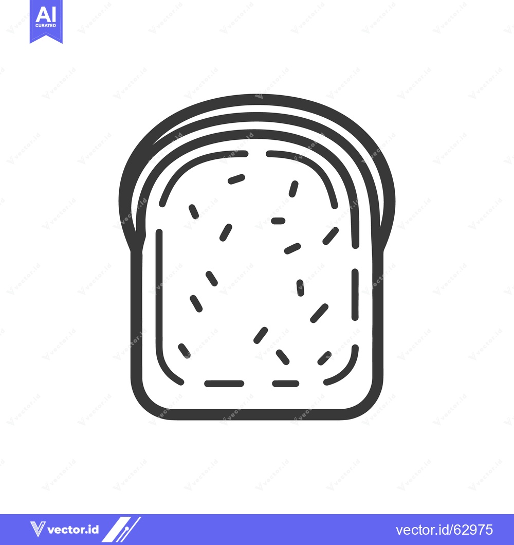 Premium Vector dari A simplistic illustration of a single slice of bread with lines