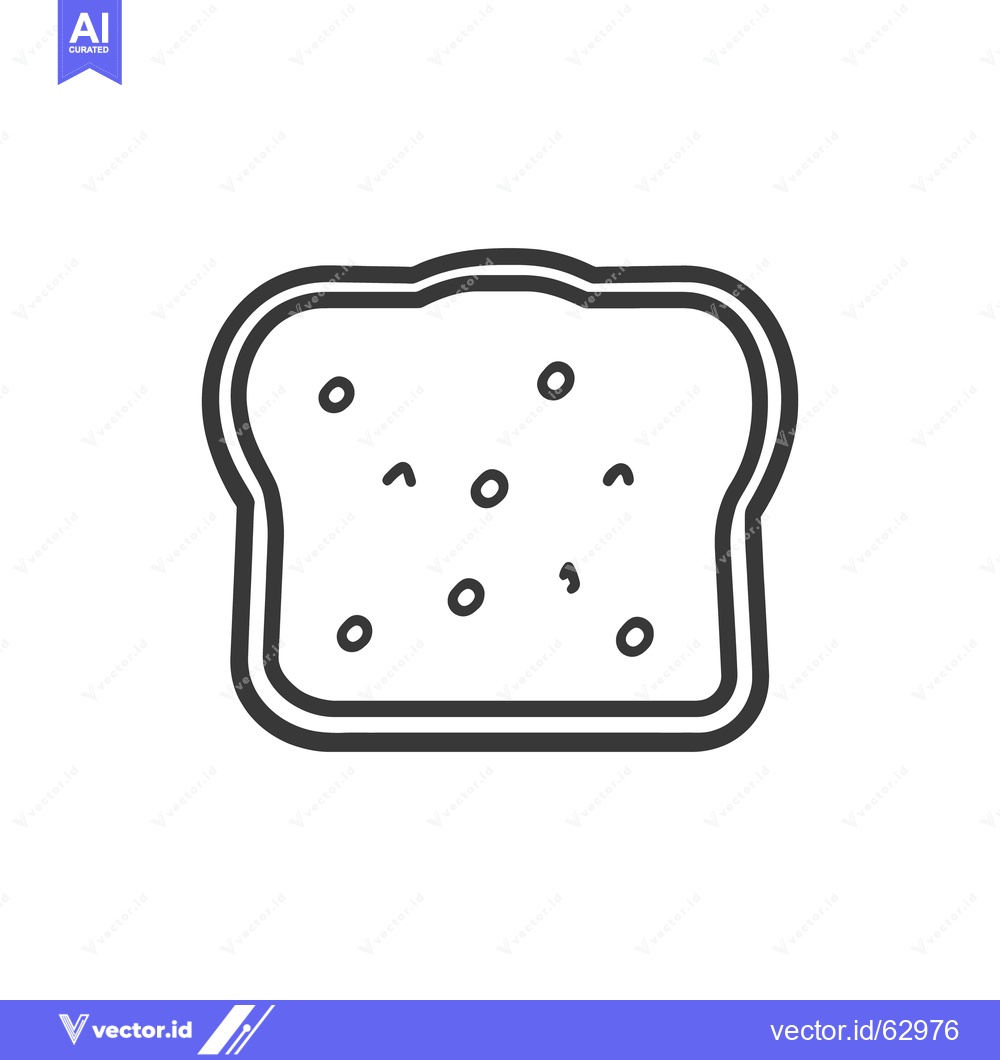 Premium Vector of A simple illustration depicting a slice of bread on white