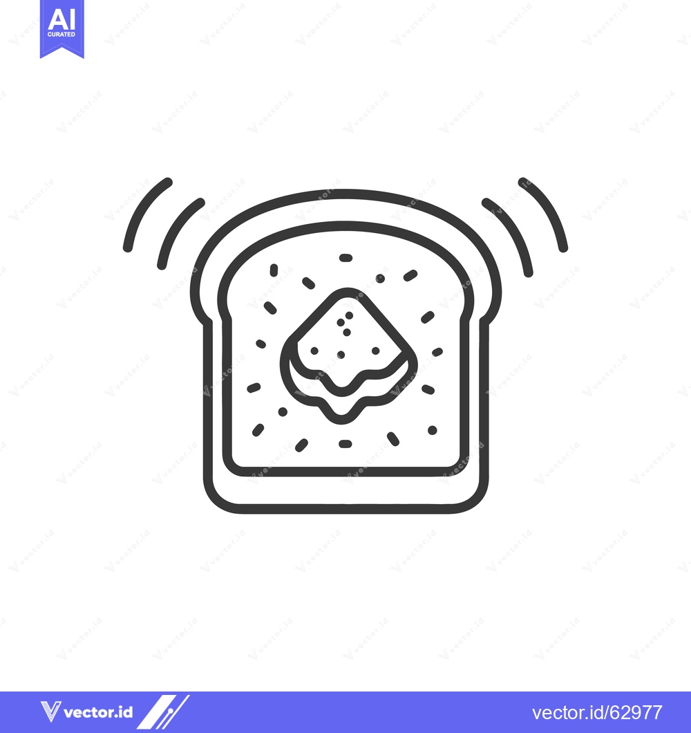 Premium Vector dari A single slice of toasted bread with a spread on top
