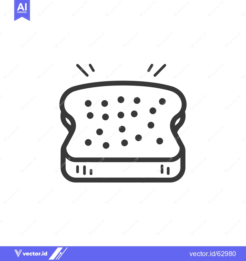 Premium Vector dari A simple outline of a toasted bread slice with holes