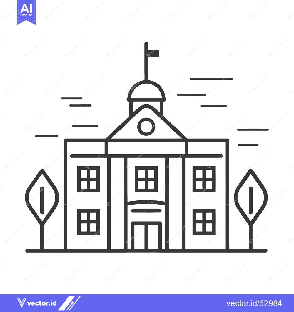 Premium Vector dari A simple black and white illustration of a government building