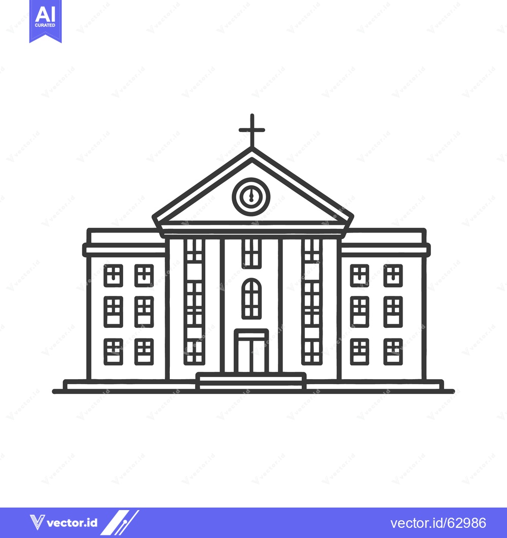 Premium Vector dari A simple line drawing of a classical building structure