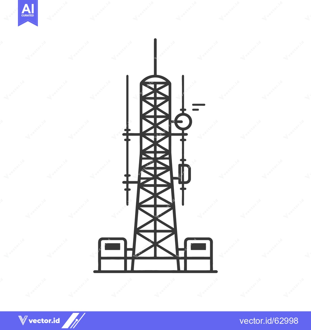 Premium Vector of Illustration depicting a communication tower with various attached ant